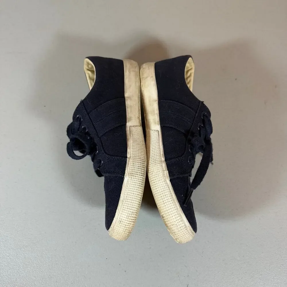 Lauren Ralph Lauren Janson II Canvas Sneakers Womens 6.5B Gold Logo Detail